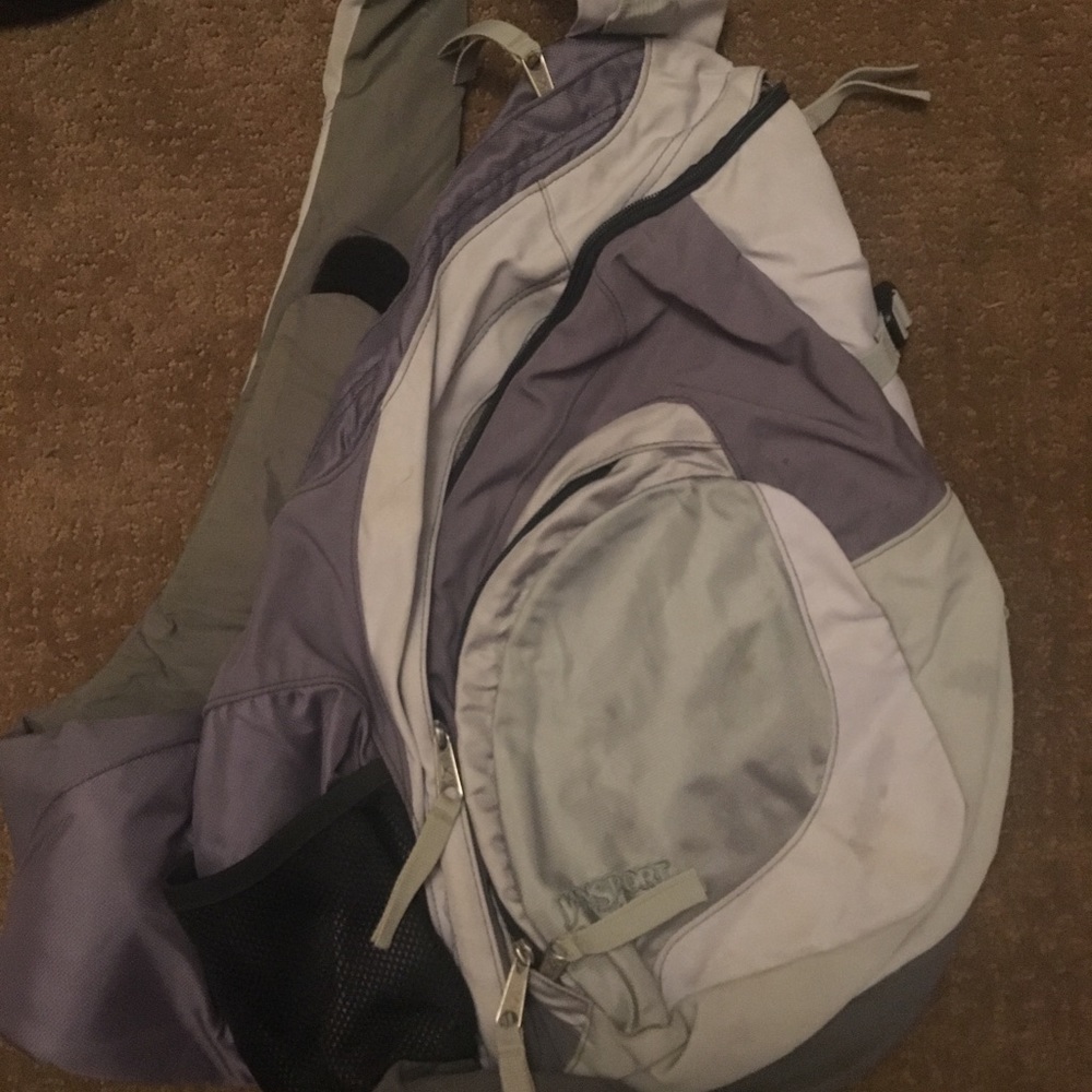 Purple one strap jansport backpack